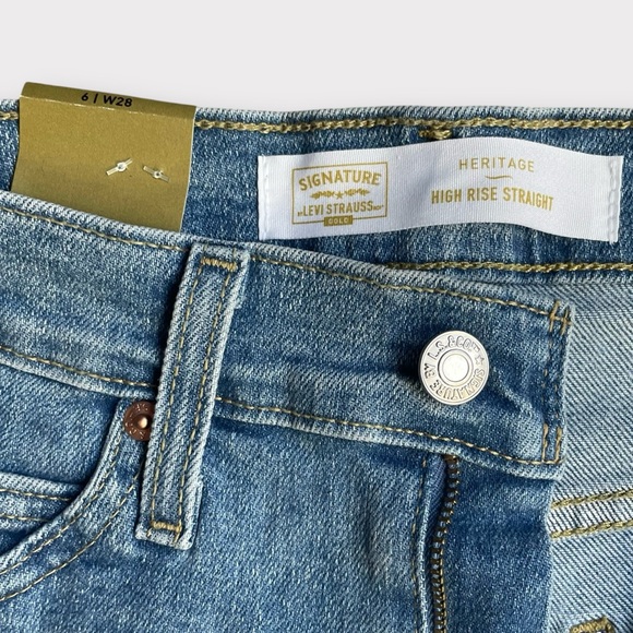 Signature Levi Strauss Gold Heritage High Rise Straight Mom Jeans 6/W28 Stretch - Picture 7 of 11